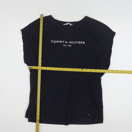Tommy Hilfiger Men's Blue Cotton Crew Neck T-Shirt L