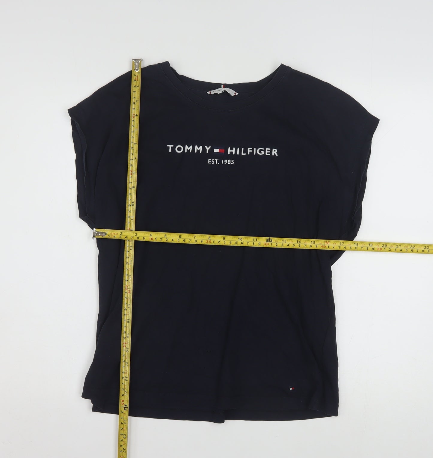Tommy Hilfiger Men's Blue Cotton Crew Neck T-Shirt L