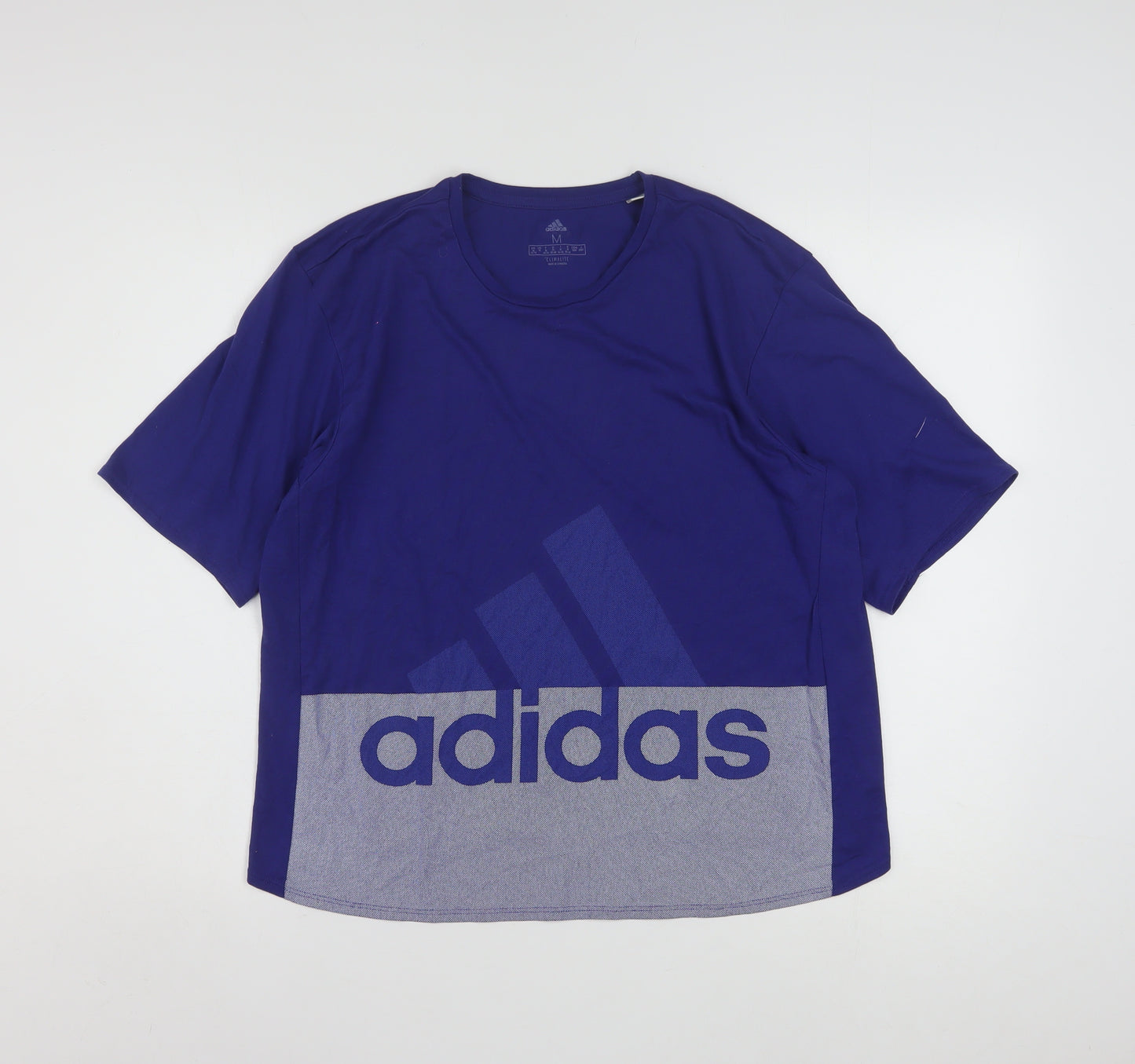 Adidas Womens Blue Climalite Logo T-Shirt Size M 12-14