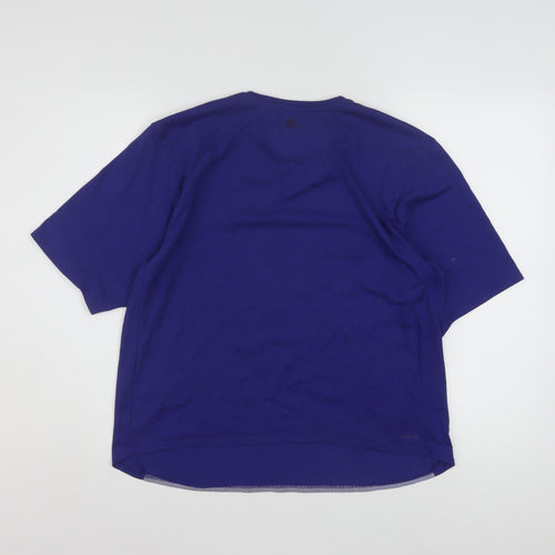 Adidas Womens Blue Climalite Logo T-Shirt Size M 12-14