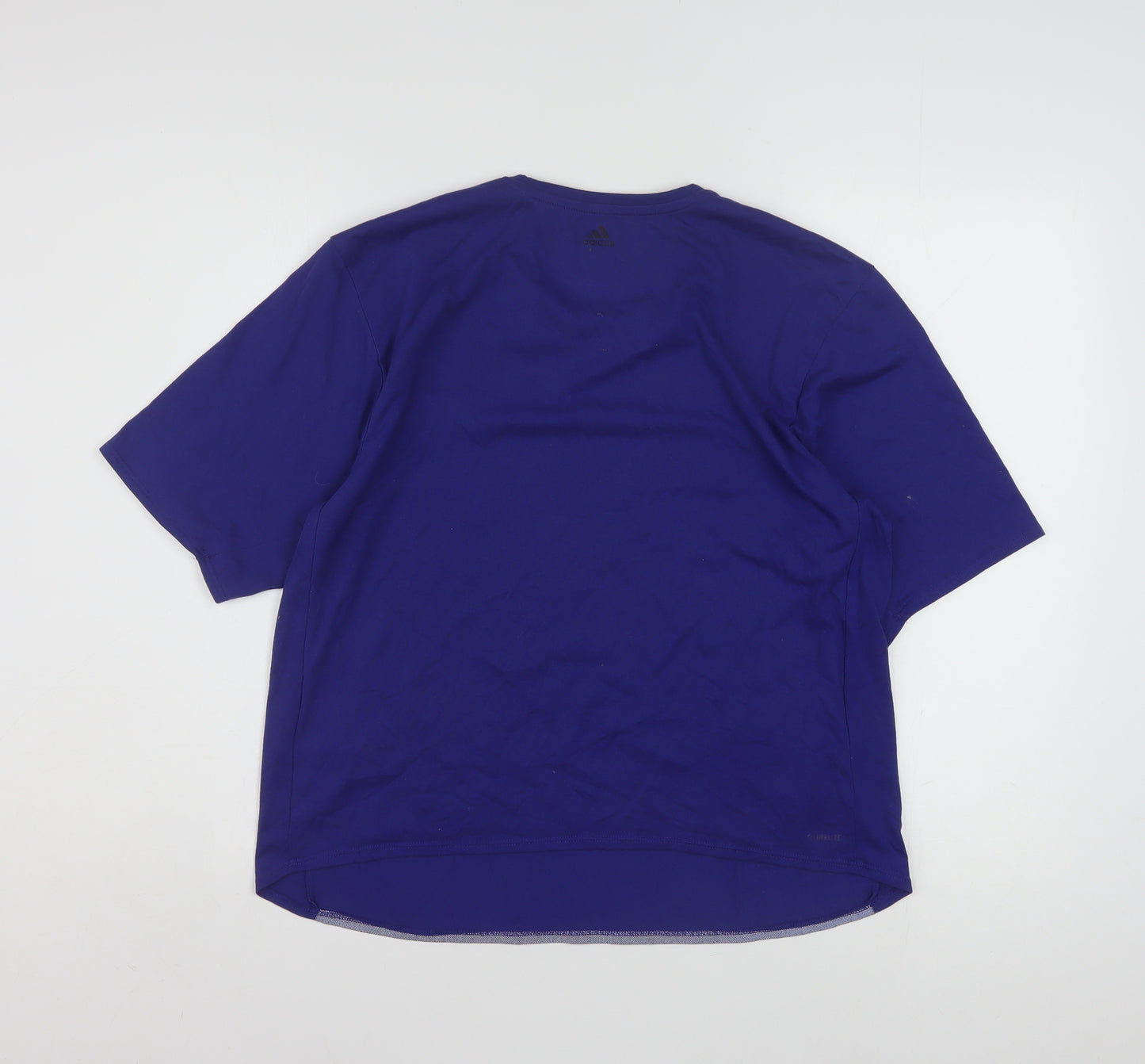 Adidas Womens Blue Climalite Logo T-Shirt Size M 12-14