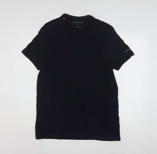 Tommy Hilfiger Men's Black Slim Fit Cotton T-Shirt Size L