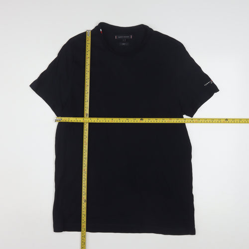 Tommy Hilfiger Men's Black Slim Fit Cotton T-Shirt Size L