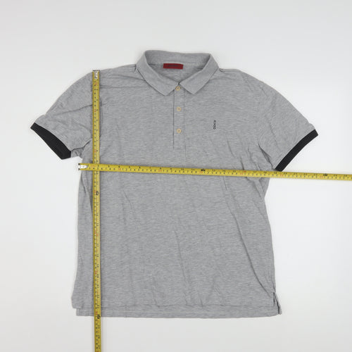Hugo Boss Men's Grey Cotton Polo Shirt L Short Sleeve Designer