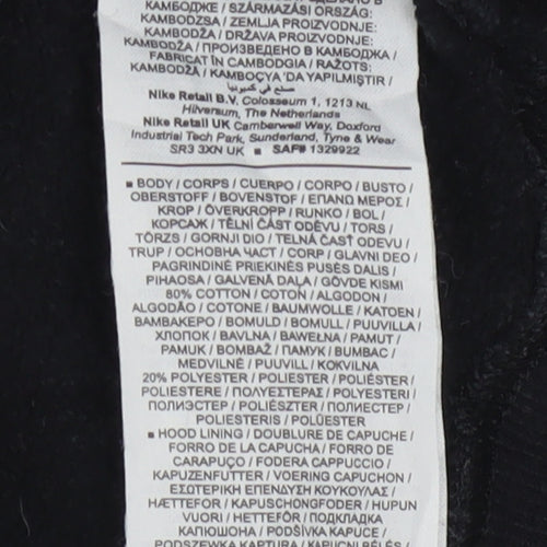 Nike Mens Black Small Pullover Hoodie Cotton Blend Sportswear