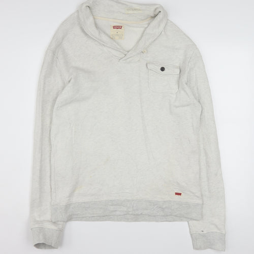 Levi's Men's Beige Pullover Hoodie Sweatshirt Size M Cotton Blend