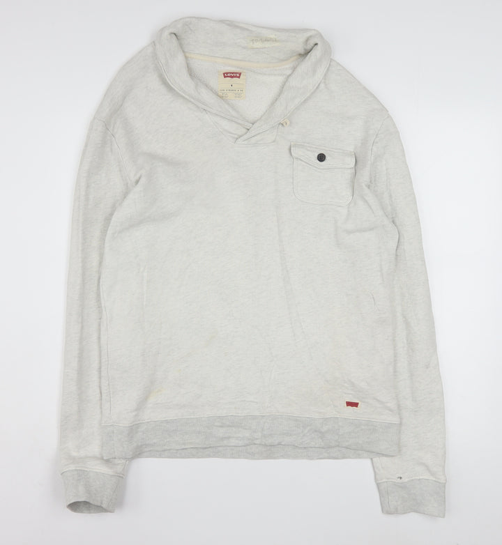 Levi's Men's Beige Pullover Hoodie Sweatshirt Size M Cotton Blend