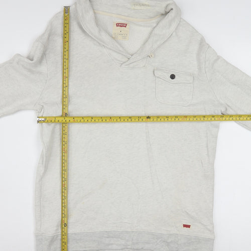 Levi's Men's Beige Pullover Hoodie Sweatshirt Size M Cotton Blend
