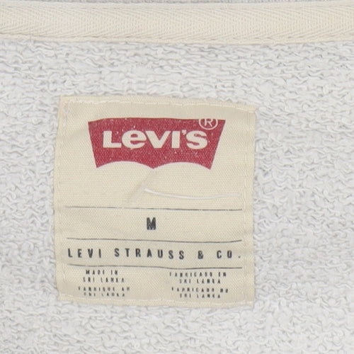 Levi's Men's Beige Pullover Hoodie Sweatshirt Size M Cotton Blend