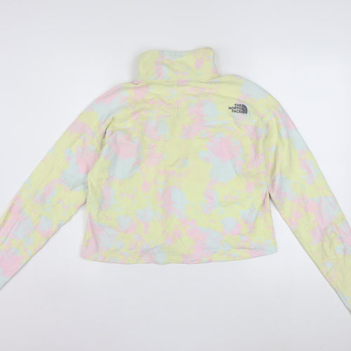 The North Face Womens Yellow Tie Dye 1/4 Zip Fleece Sweatshirt M