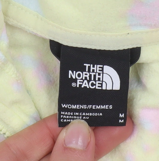 The North Face Womens Yellow Tie Dye 1/4 Zip Fleece Sweatshirt M