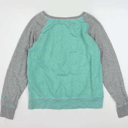 Puma Women’s Green & Grey Pullover Sweatshirt UK 14 Cotton Blend