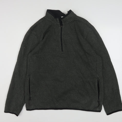 Reebok Men's Grey XL 1/4 Zip Pullover Fleece Sweatshirt