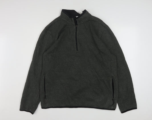 Reebok Men's Grey XL 1/4 Zip Pullover Fleece Sweatshirt