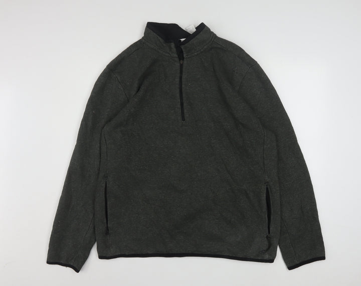 Reebok Men's Grey XL 1/4 Zip Pullover Fleece Sweatshirt