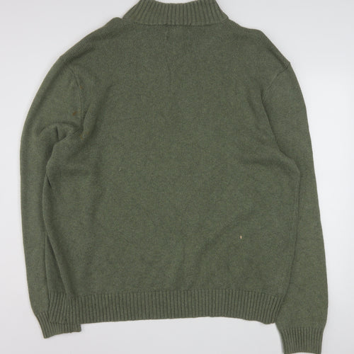 Polo Ralph Lauren Men's Green 2XL 1/2 Zip Cotton Jumper