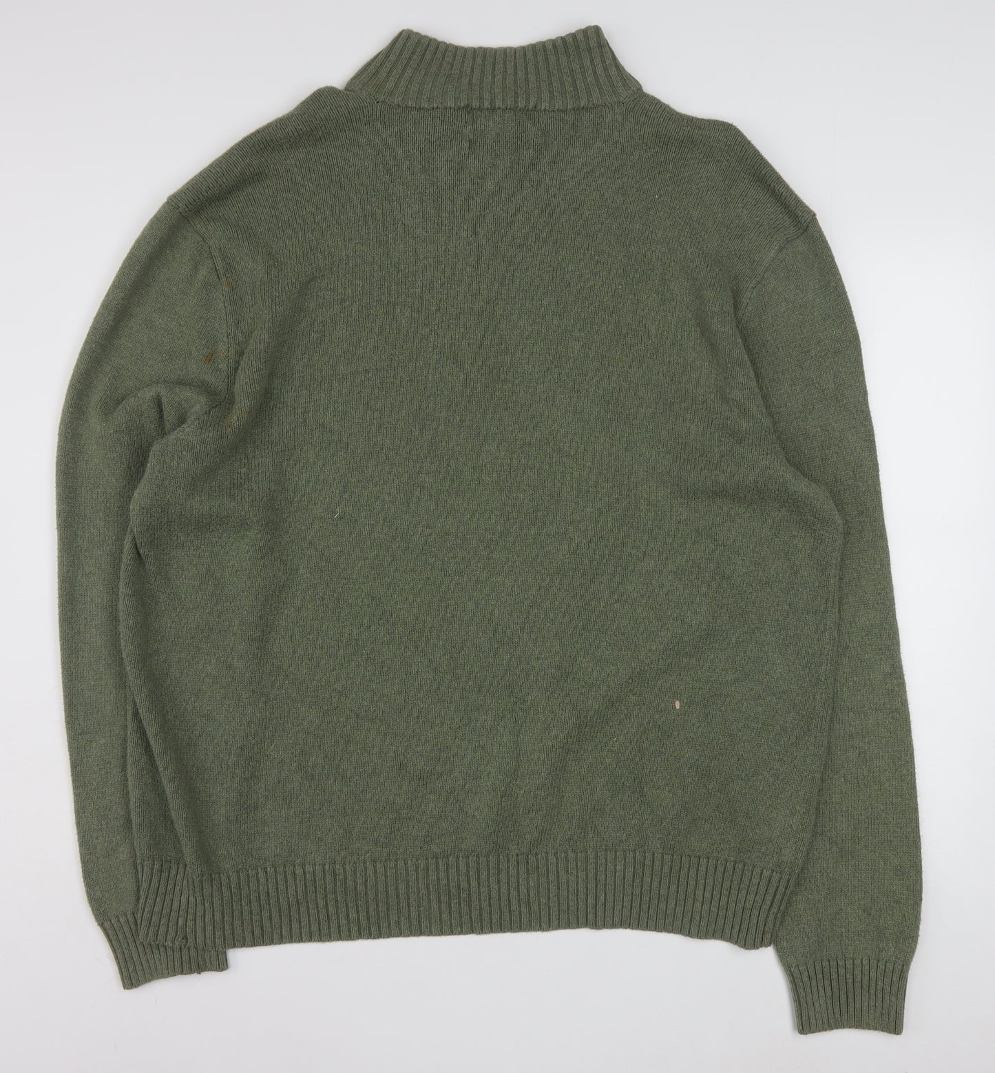 Polo Ralph Lauren Men's Green 2XL 1/2 Zip Cotton Jumper