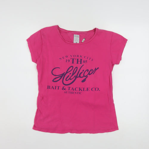 Tommy Hilfiger Women's Pink XL Basic Cotton Logo T-Shirt