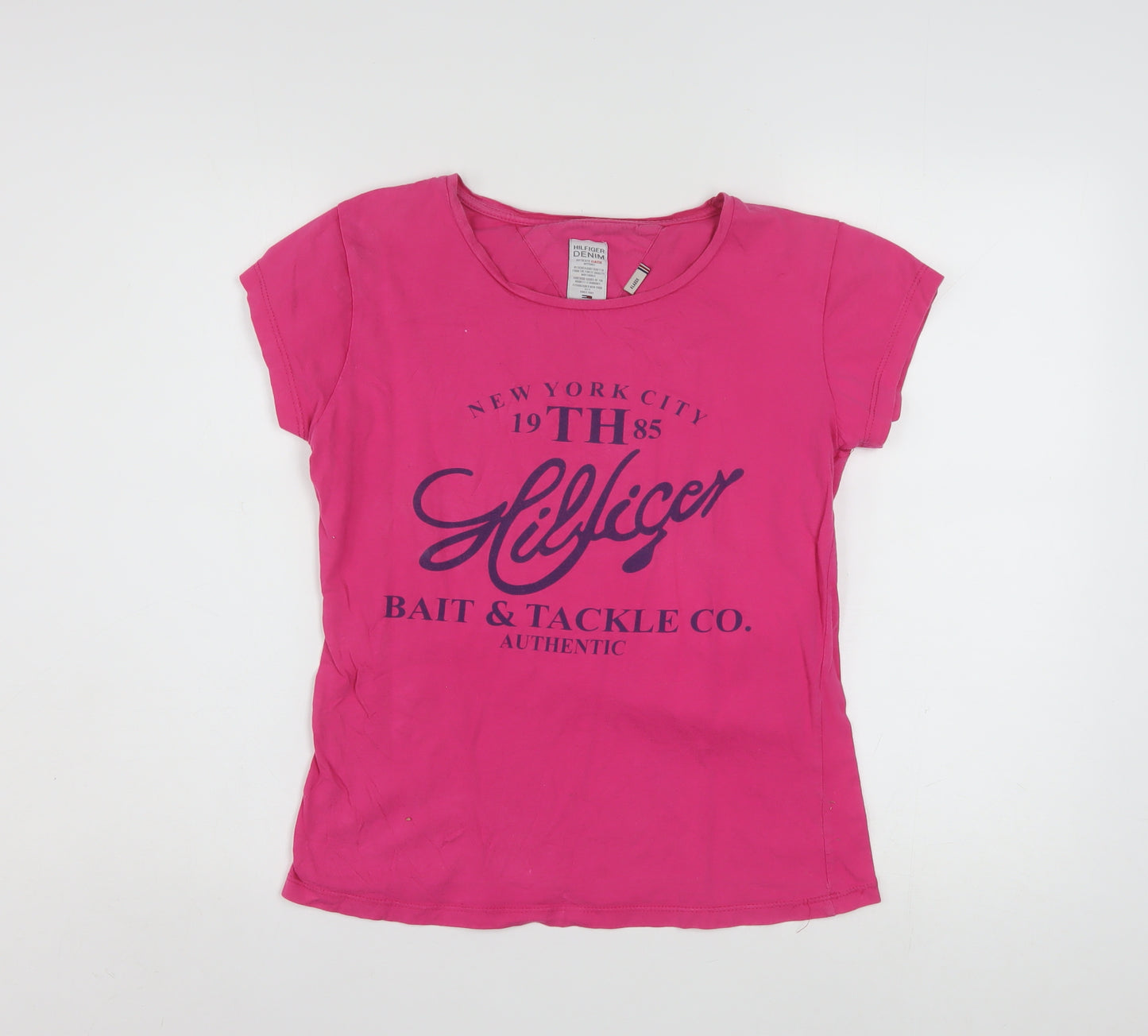 Tommy Hilfiger Women's Pink XL Basic Cotton Logo T-Shirt