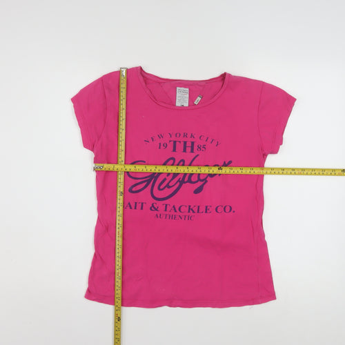 Tommy Hilfiger Women's Pink XL Basic Cotton Logo T-Shirt