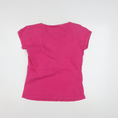 Tommy Hilfiger Women's Pink XL Basic Cotton Logo T-Shirt