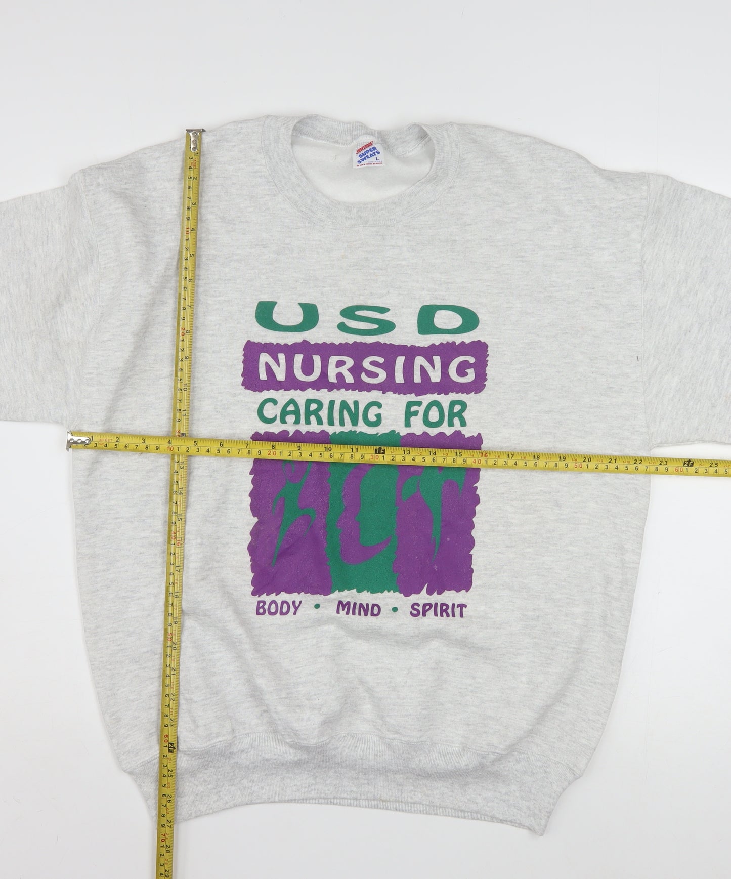 Jerzees Womens Grey USD Nursing Graphic Pullover Sweatshirt L