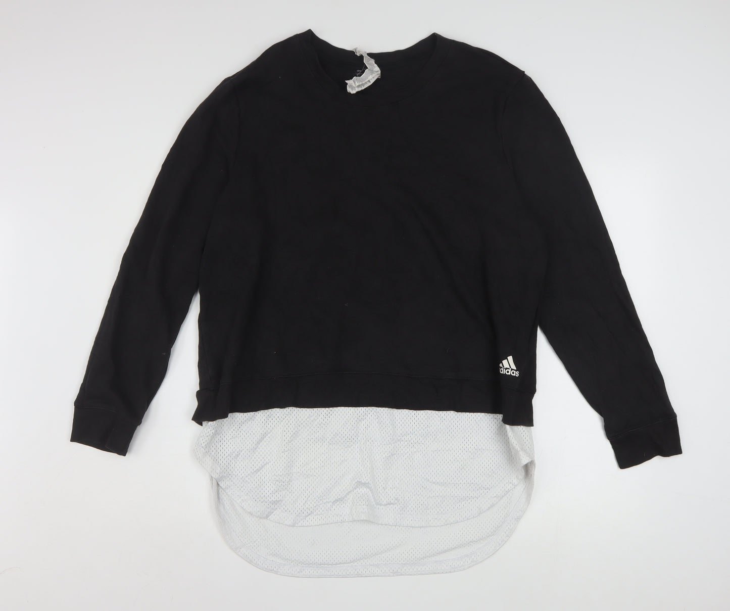 Adidas Women Black XL Sweatshirt Pullover Long Sleeve Crew Neck Casual