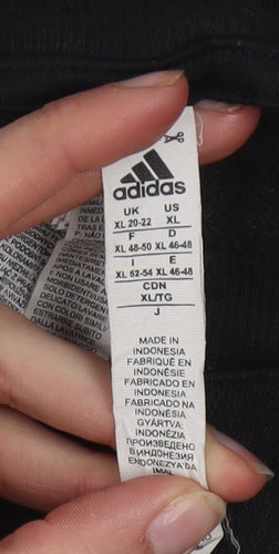 Adidas Women Black XL Sweatshirt Pullover Long Sleeve Crew Neck Casual