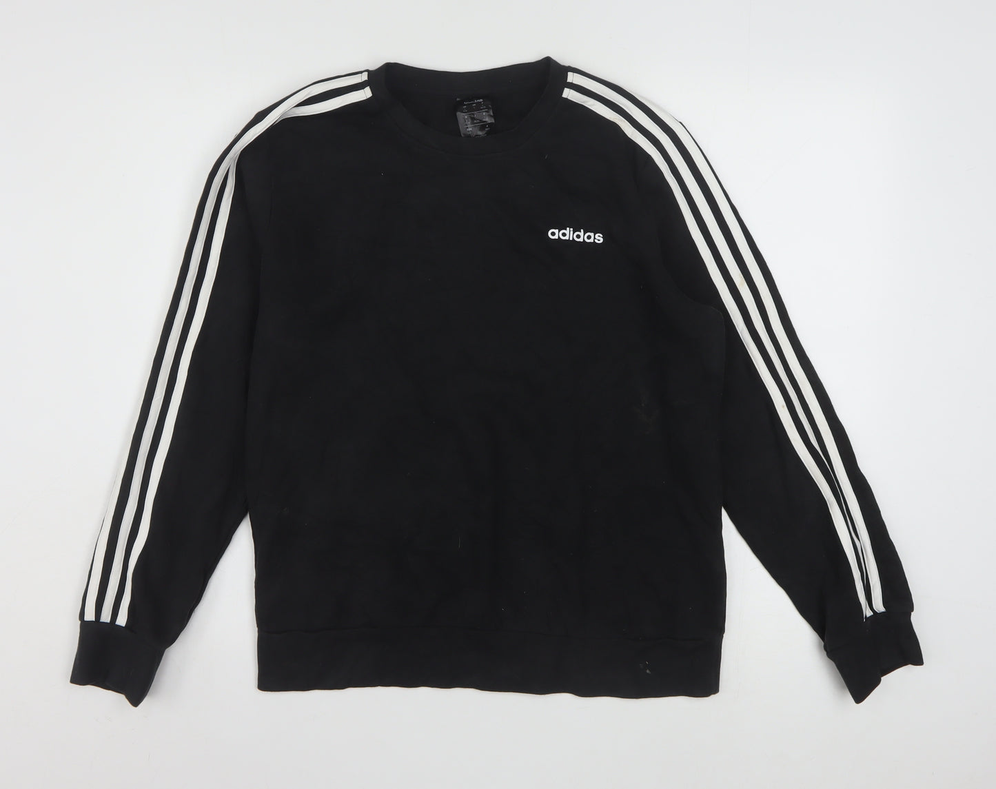Adidas Womens Black L 16-18 Pullover Sweatshirt Cotton Blend