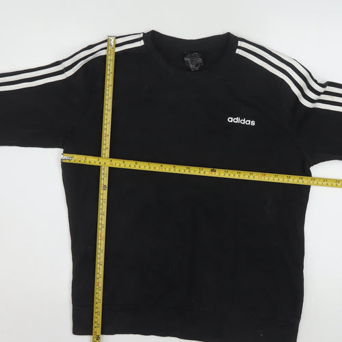 Adidas Womens Black L 16-18 Pullover Sweatshirt Cotton Blend