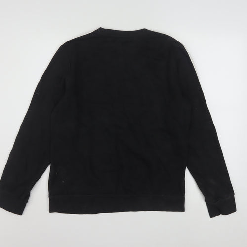 Adidas Womens Black L 16-18 Pullover Sweatshirt Cotton Blend