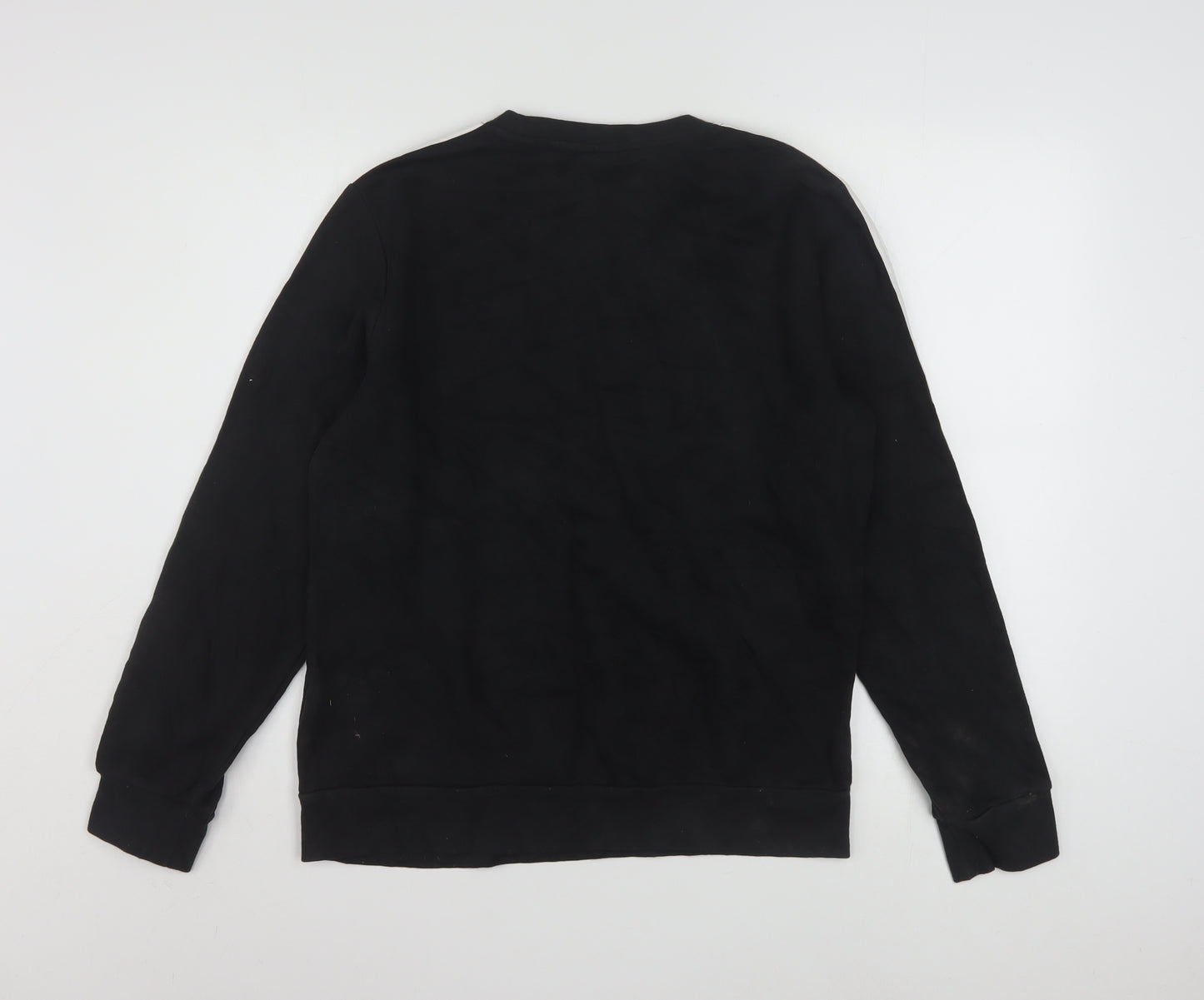 Adidas Womens Black L 16-18 Pullover Sweatshirt Cotton Blend