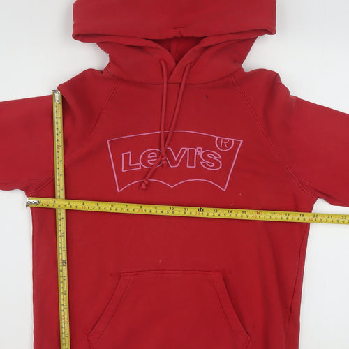 Levi's Womens Red XS Pullover Hoodie with Logo Print