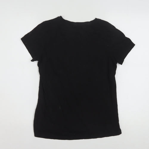 Puma Womens Black Basic T-Shirt Large Crew Neck Short Sleeve