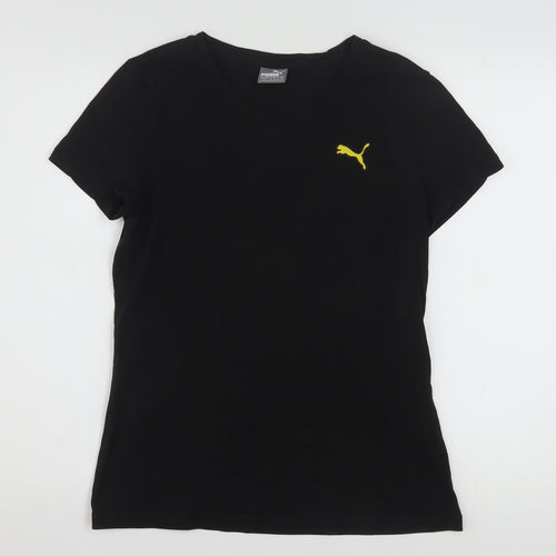 Puma Women’s Black Cotton Crew Neck Short Sleeve T-Shirt Size 14