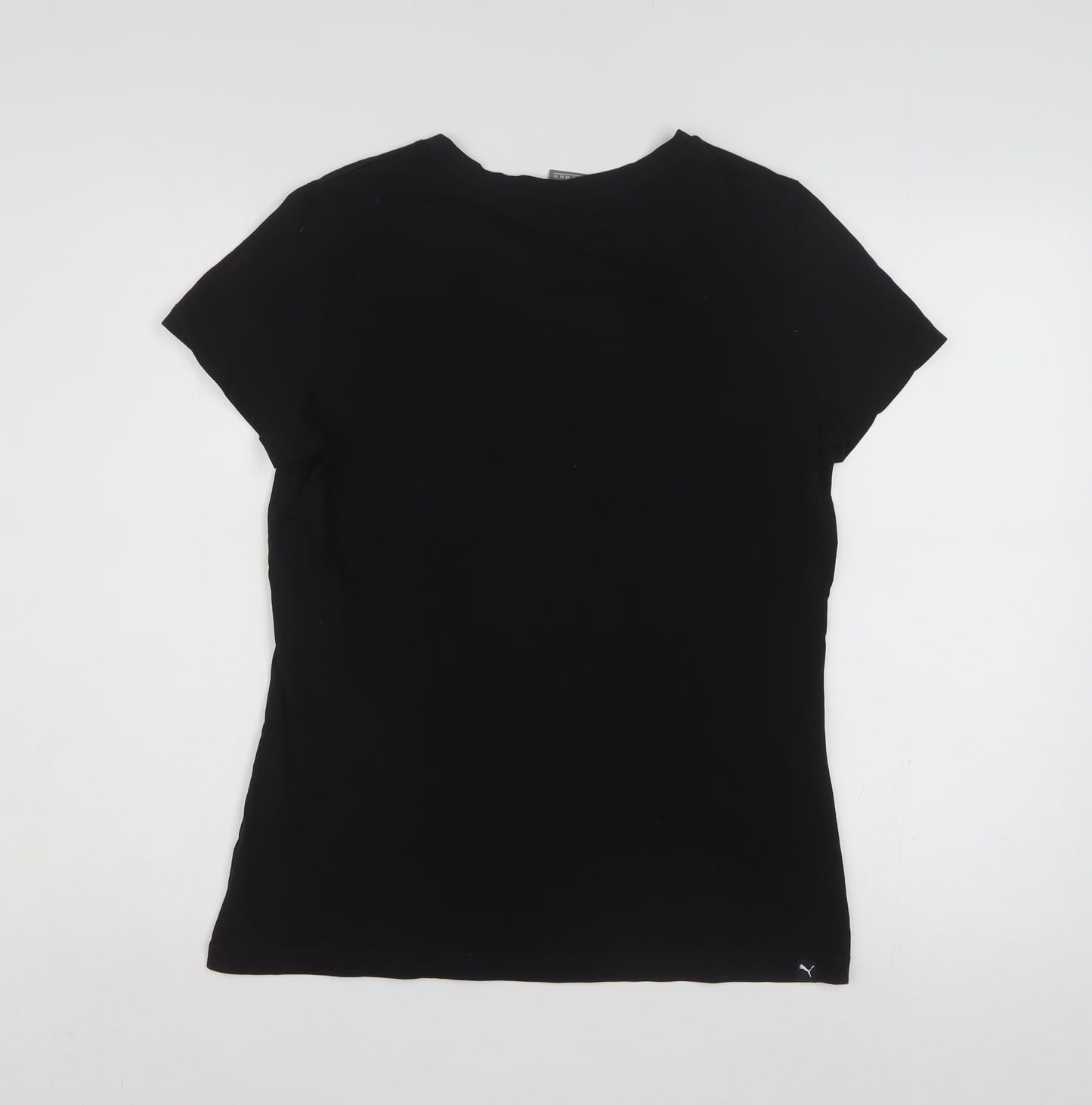 Puma Women’s Black Cotton Crew Neck Short Sleeve T-Shirt Size 14