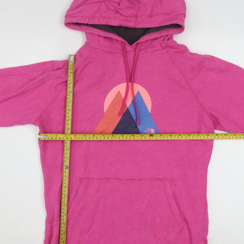 The North Face Womens Pink Pullover Hoodie Size L Cotton Blend