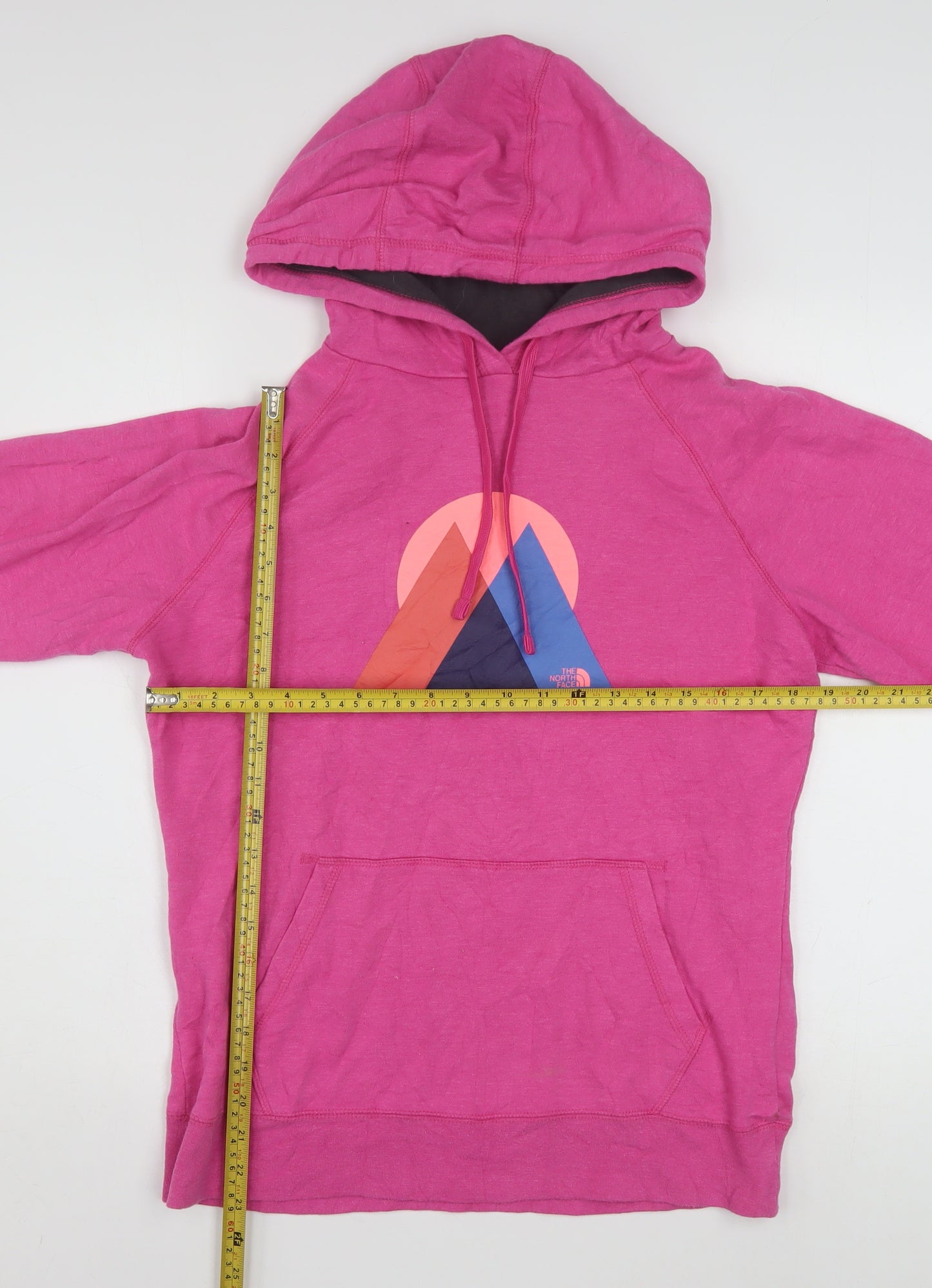 The North Face Womens Pink Pullover Hoodie Size L Cotton Blend