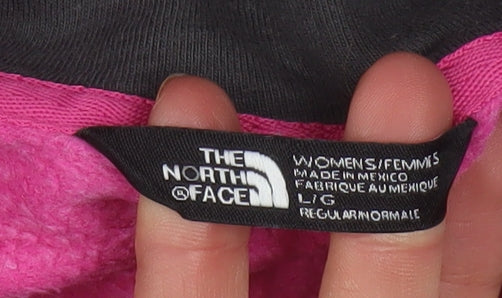 The North Face Womens Pink Pullover Hoodie Size L Cotton Blend