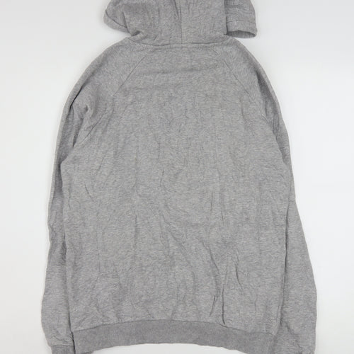Adidas Mens Grey Pullover Hoodie M Graphic Logo Sportswear
