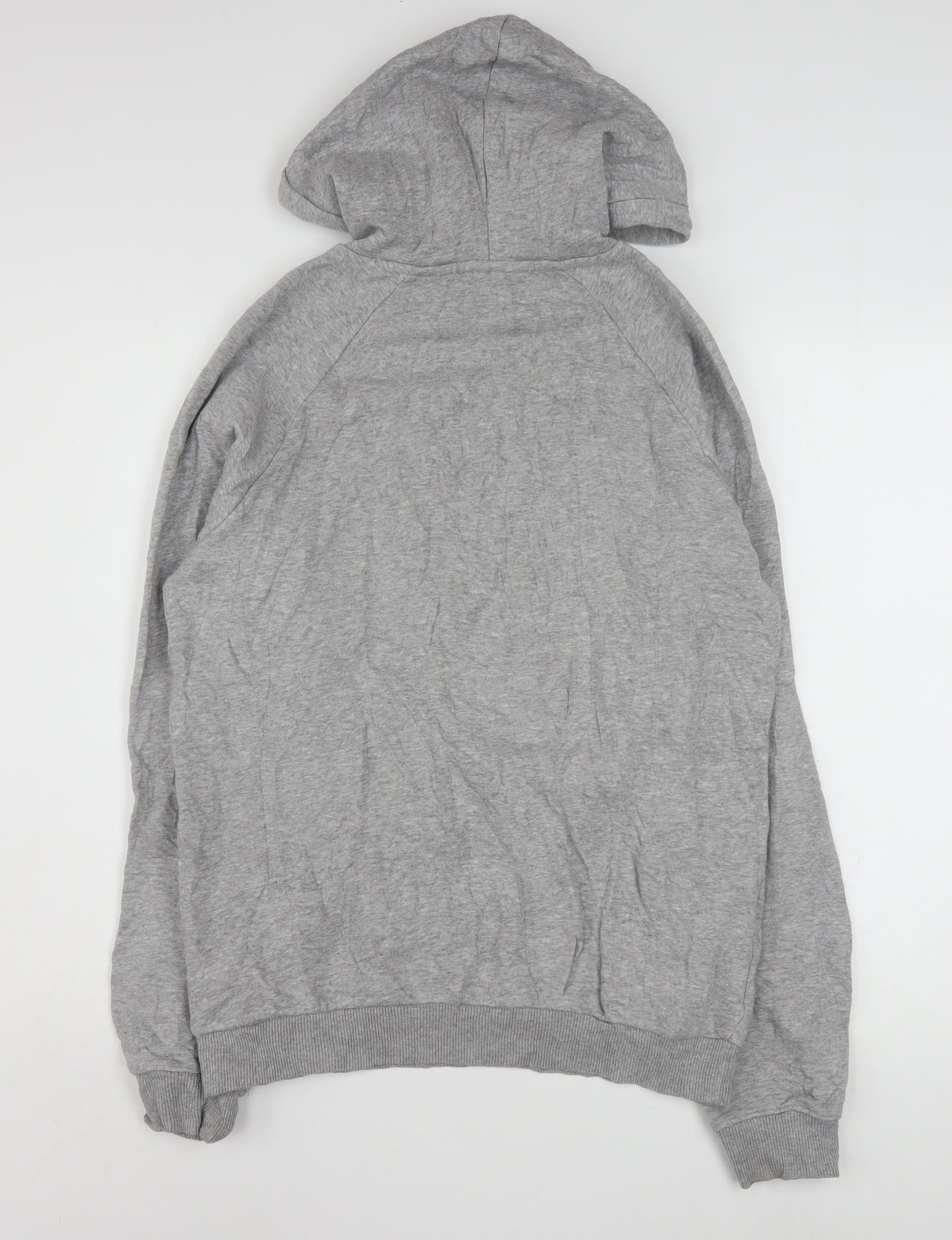 Adidas Mens Grey Pullover Hoodie M Graphic Logo Sportswear