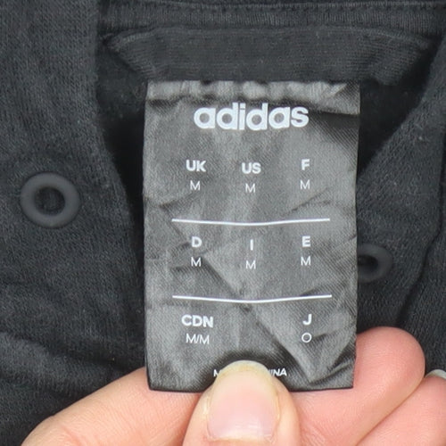 Adidas Men Black Full Zip Hoodie Size M Sportswear Jacket