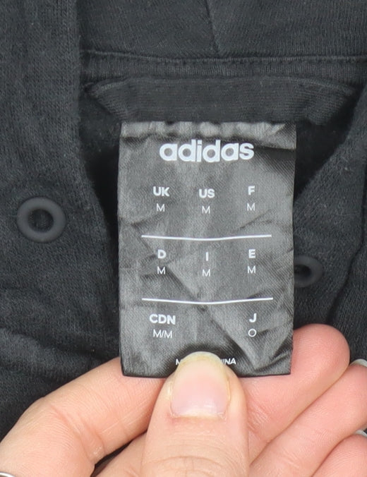 Adidas Men Black Full Zip Hoodie Size M Sportswear Jacket