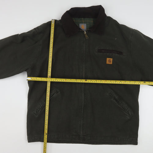 Carhartt Men's Green XL Canvas Work Jacket Full Zip Collared