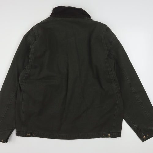 Carhartt Men's Green XL Canvas Work Jacket Full Zip Collared
