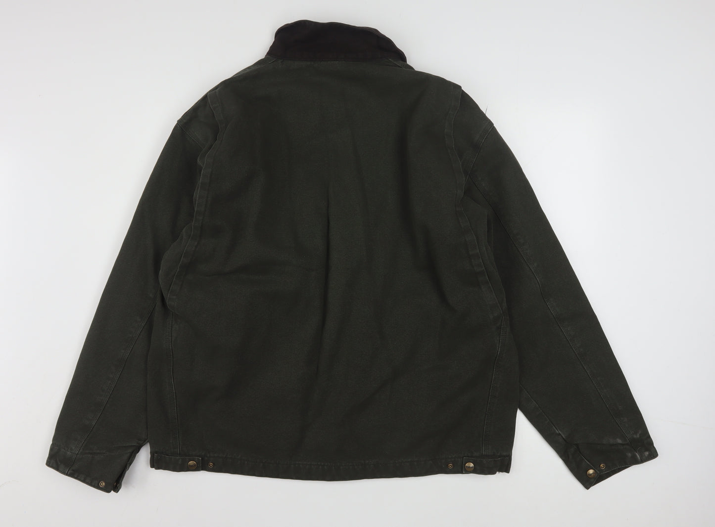 Carhartt Men's Green XL Canvas Work Jacket Full Zip Collared