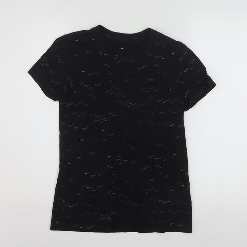 Nike Men's XS Black Cotton Crew Neck Graphic Print T-Shirt