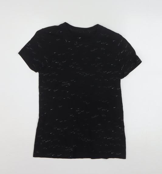 Nike Men's XS Black Cotton Crew Neck Graphic Print T-Shirt