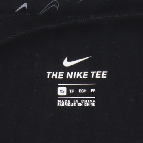 Nike Men's XS Black Cotton Crew Neck Graphic Print T-Shirt