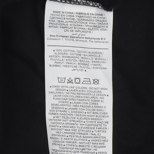Nike Men's XS Black Cotton Crew Neck Graphic Print T-Shirt